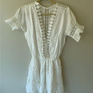 Peixoto White Lace Accent Top